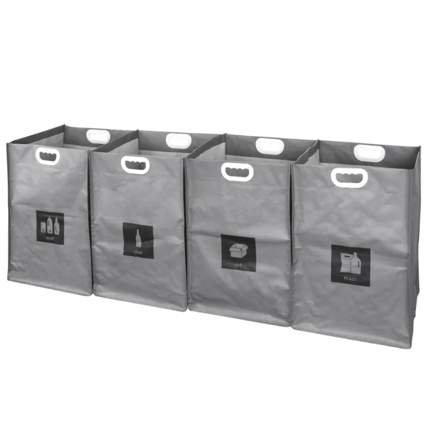 Affaldssorteringsposer m/velcrosystem 4 stk.