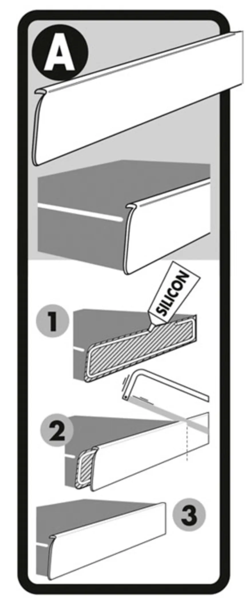 Afslutningsliste i aluminium