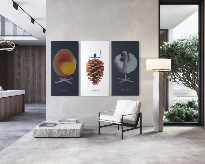 Akustikbillede Art-Acoustic svanen 60 x 120 cm - mørk grå