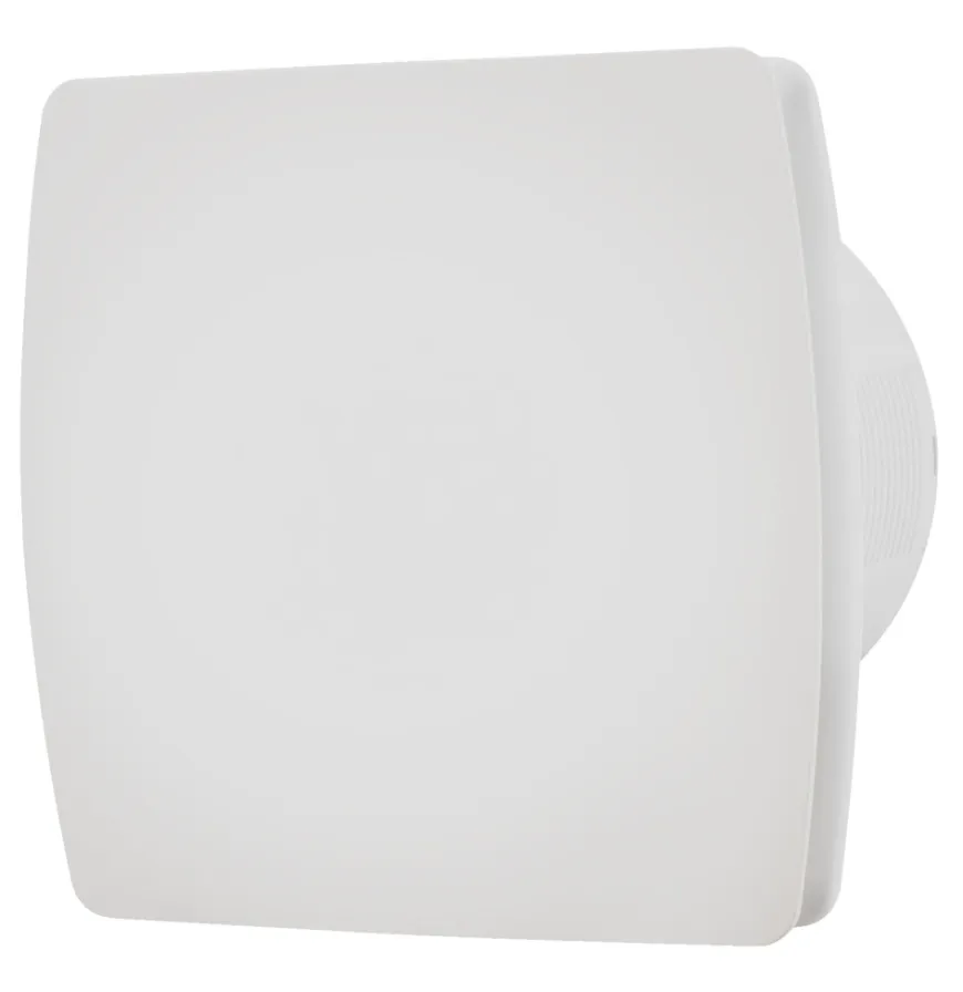 Badrumsventilator hvid m/hygrostat og timer - GRAD