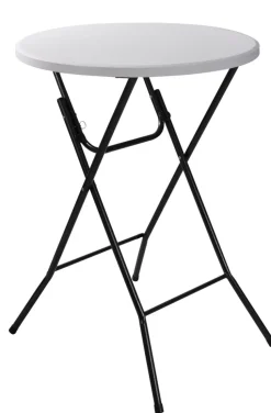 Barbord foldbart hvid/sort Ø80 x 110 cm