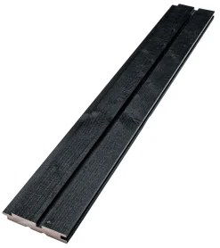 Beklædning lodret sort 25 x 125 x 3000 mm 4-pk.