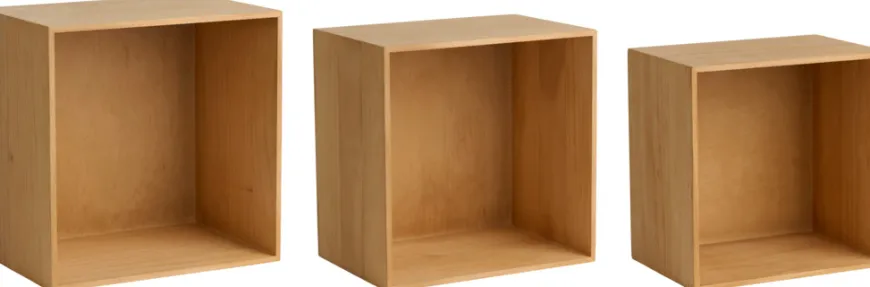 Bogkasser fyrretræ brun 3-pk.