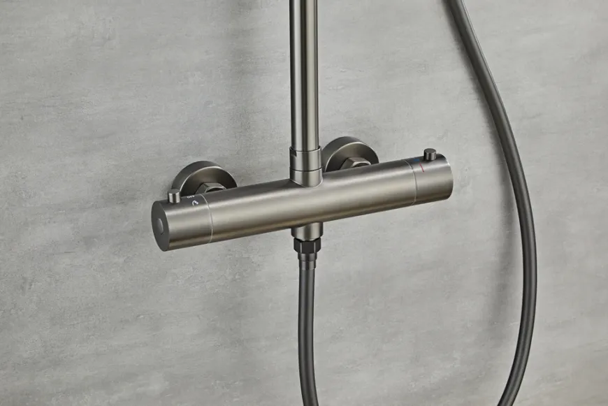 Brusesæt m/termostat Ø250 mm gunmetal