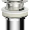 Bundventil pop-up 1 1/4" Ø66 mm børstet stål
