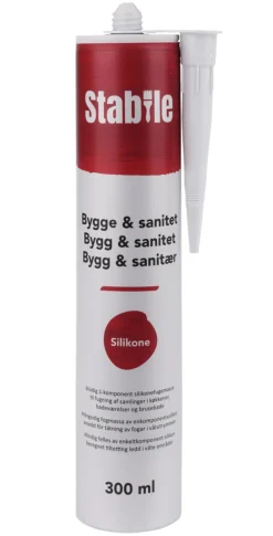 Bygge & Sanitet silikonefugemasse hvid 300 ml - Stabile®