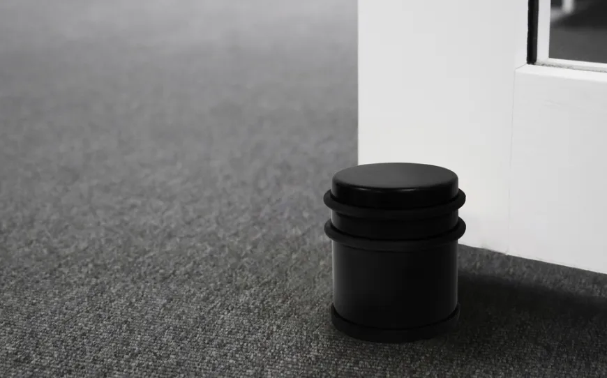 Dørstopper fritstående Ø62 x 75 mm matsort