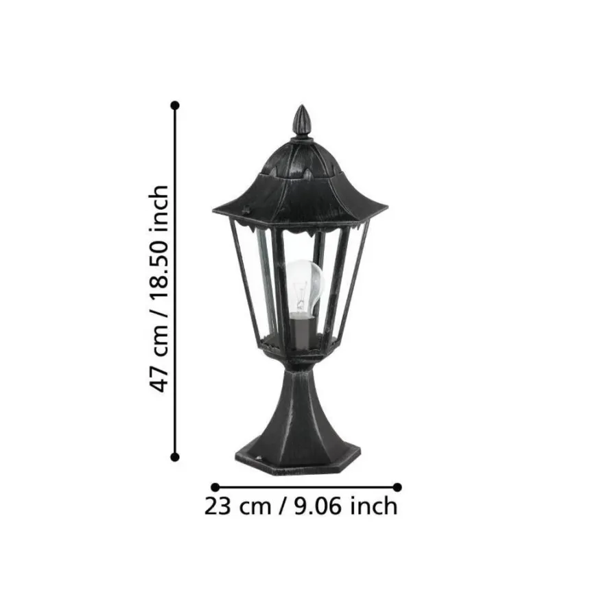 Eglo Navedo udendørslampe sort/sølv 47 cm