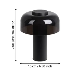 Eglo Ponente bordlampe Ø16 cm sort genopladelig