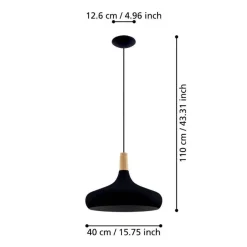 Eglo Sabinar pendel sort/brun Ø40 cm
