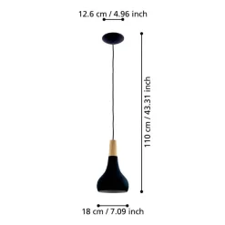 Eglo Sabinar pendel sort/brun Ø18 cm