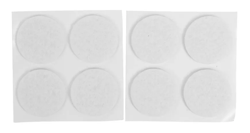 Filtpuder selvklæbende Ø28 mm hvid - 8 stk.