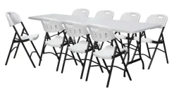 Foldebord stål/plast 240 x 70 cm hvid