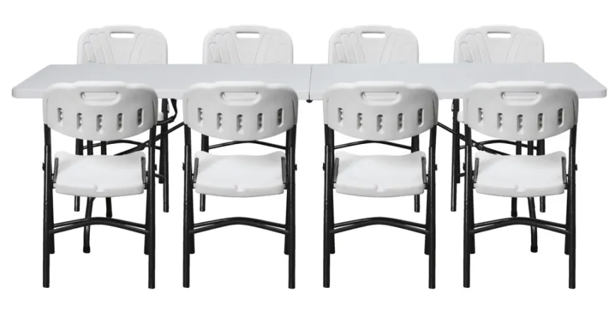 Foldebord stål/plast 240 x 70 cm hvid