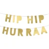 Guirlande i guld glitter med Hip Hip Hurra