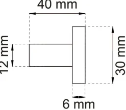 Habo XL krog sort stål Ø40 mm