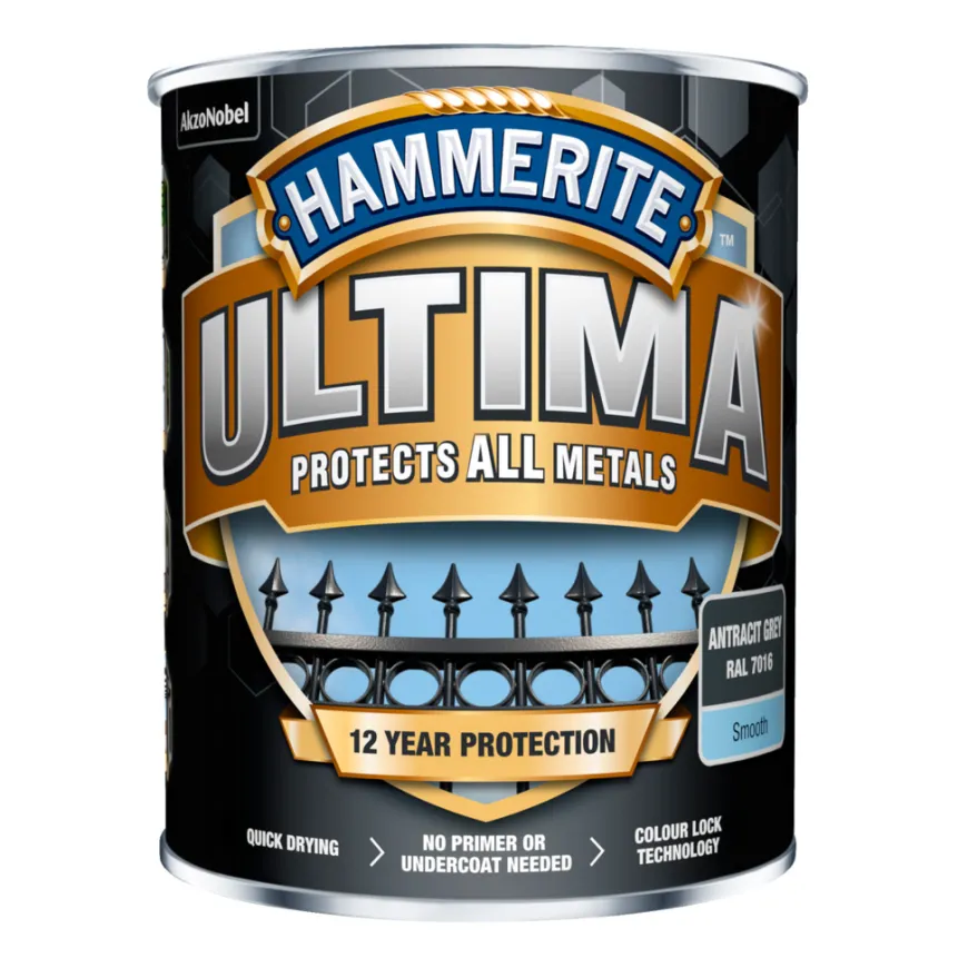Hammerite Ultima metalmaling grå 750 ml