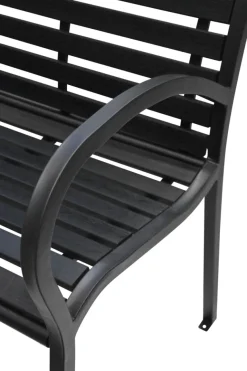 Havebænk Amsterdam sort 125 x 60 cm - Sunlife®