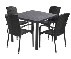 Havebord Havanna 90x90 cm i aluminium og nonwood - Sunlife®