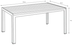 Havebord Havanna 150 x 90 cm i aluminium og nonwood - Sunlife®