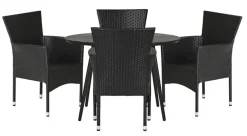 Havebord Madrid sort Ø110 cm - Sunlife®