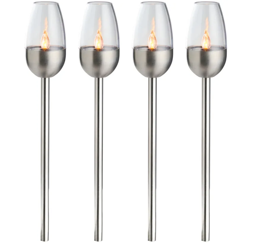 Havefakler med solceller 38 cm 4-pk. - Garden®