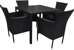 Havestol Bangkok i metal og sort polyrattan - Sunlife®