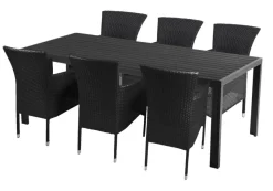 Havestol Bangkok i metal og sort polyrattan - Sunlife®
