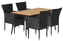 Havestol Bangkok i metal og sort polyrattan - Sunlife®