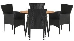 Havestol Bangkok i metal og sort polyrattan - Sunlife®