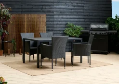 Havestol Bangkok i metal og sort polyrattan - Sunlife®