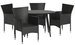 Havestol Bangkok i metal og sort polyrattan - Sunlife®