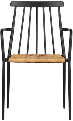 Havestol stabelbar alu/rattan sort - Envy