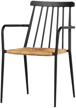 Havestol stabelbar alu/rattan sort - Envy