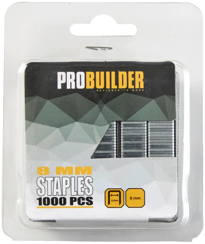 Hæfteklammer 8 mm nr. 10J 1000 stk. - Probuilder