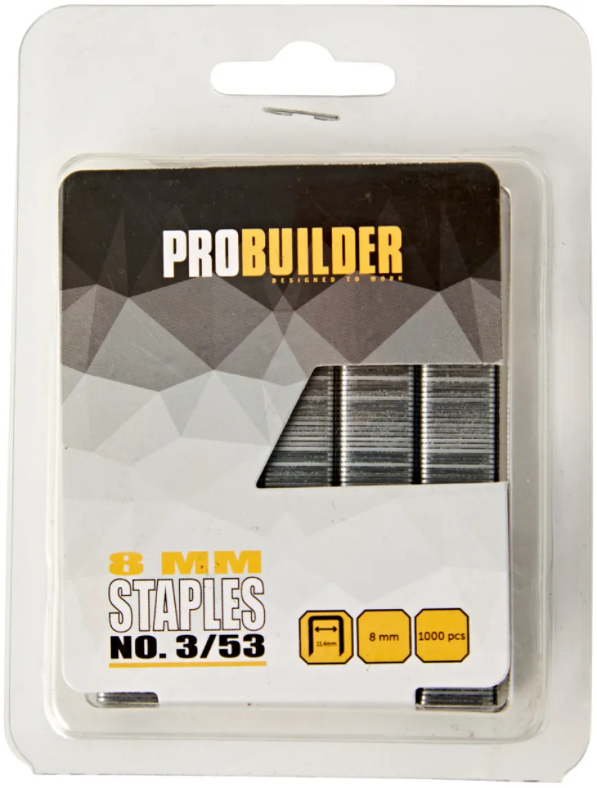 Hæfteklammer 8 mm nr. 53 1000 stk. - Probuilder
