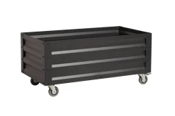 Højbed på hjul sort 80 x 45 x 40 cm - Garden®