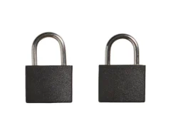 Hængelås m/to nøgler 25 mm sort plastikcover - 2-pk.