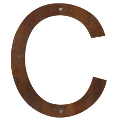Husbogstav C stål rustlook 40 cm