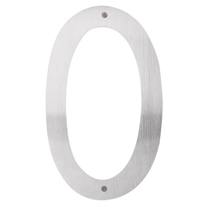 Husnummer 0 rustfrit stål 40 cm