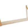 Hylde i massiv eg 20 x 80 cm med læderstropper
