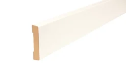 Indfatning glat MDF hvid - 14 x 65 x 2200 mm