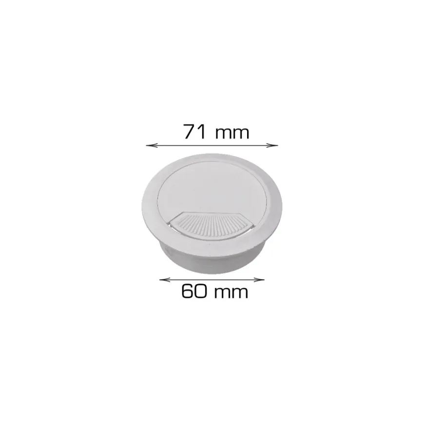 Kabelgennemføring hvid Ø60 mm