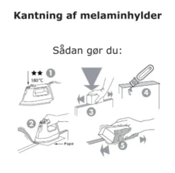 Kantbånd til melaminhylder hvid 24 mm x 5 meter