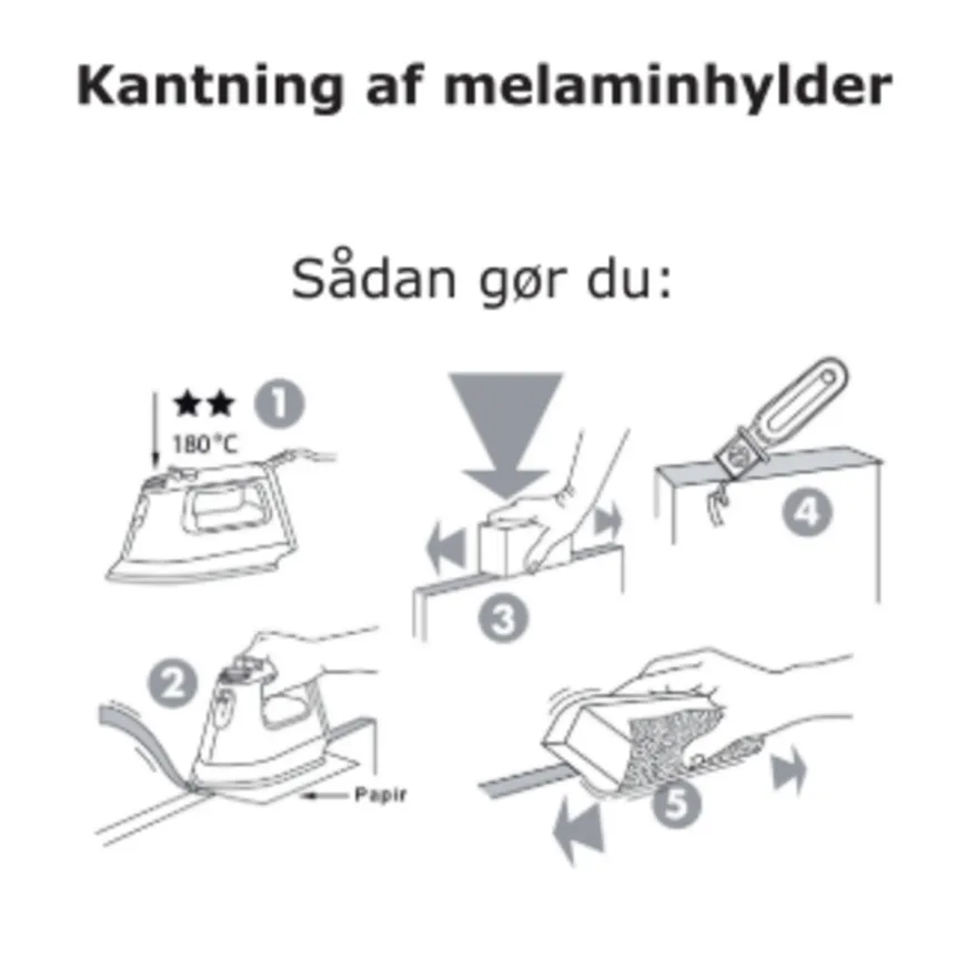 Kantbånd til melaminhylder hvid 24 mm x 5 meter