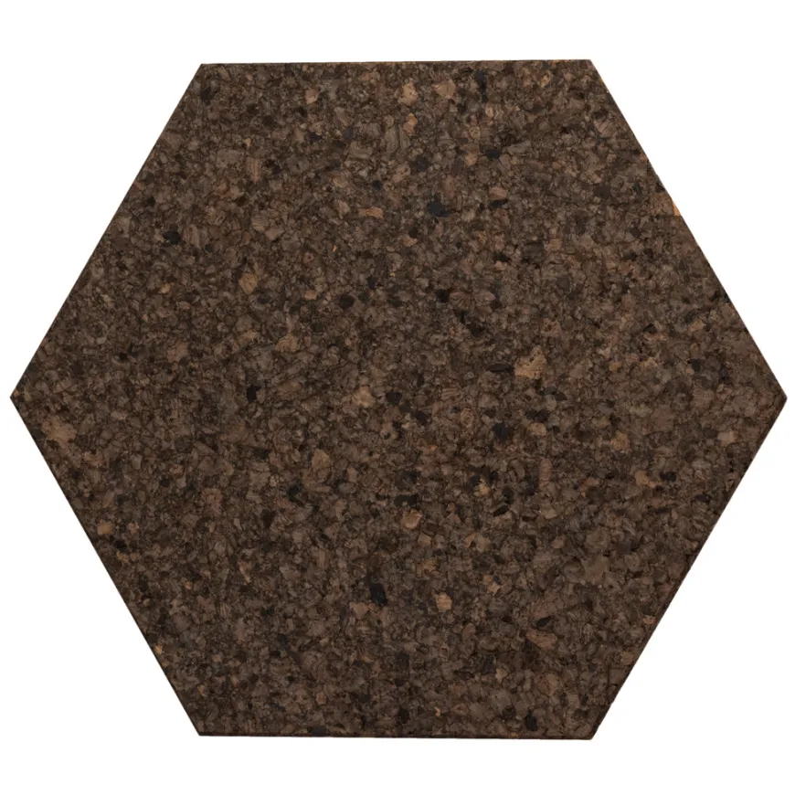 Korkpanel sekskant dark 6 stk.