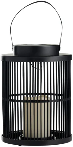 Lanterne med solceller sort Ø18 x 25 cm - Garden®