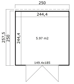 Lasita Maja redskabsrum Felix 2 250 x 250 cm