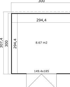 Lasita Maja redskabsrum Felix 3 300 x 300 cm