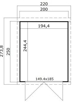 Lasita Maja redskabsrum Kibo 250 x 200 cm